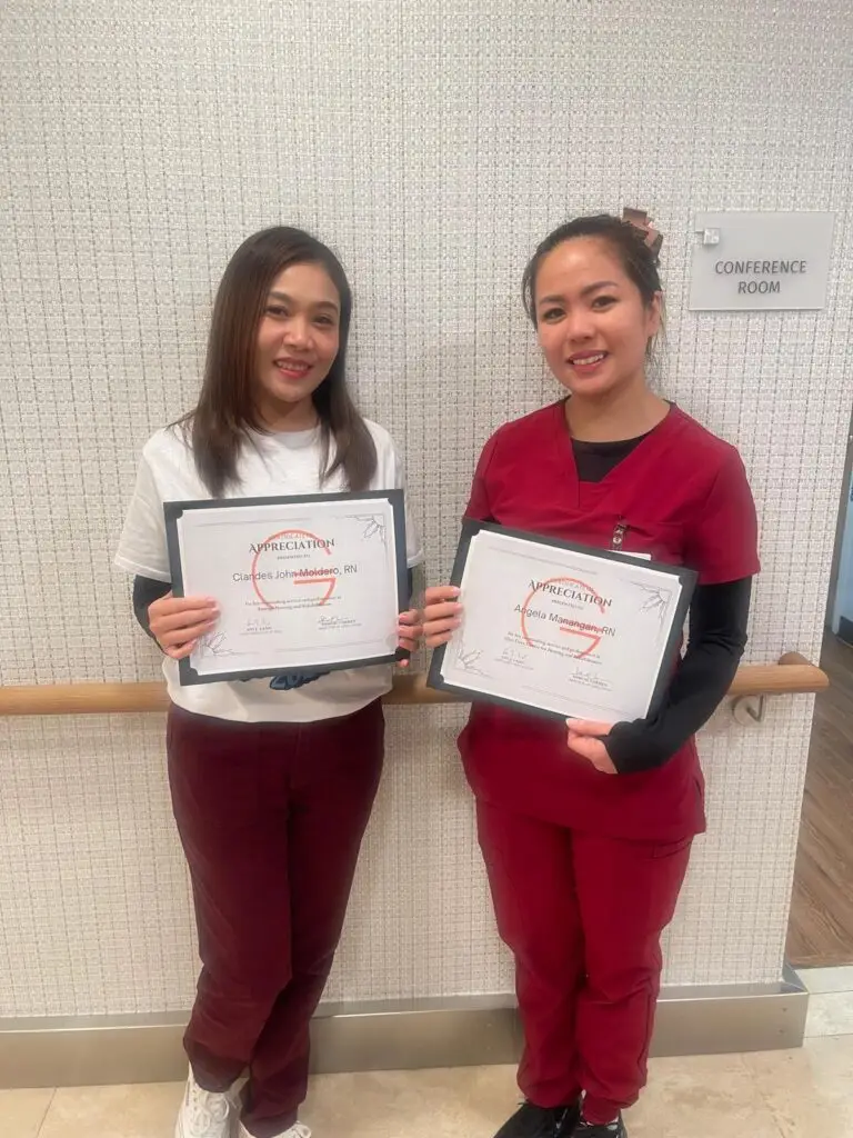 Grandison appreciation award to nurses in Glen Cove Nursing and Rehabilitation